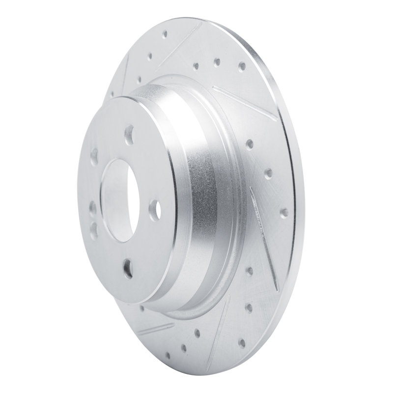 Mercedes-Benz SL500 Brake Rotor (1) - Rear Left - R1 Concepts - Drilled & Slotted - Silver - `03-`06